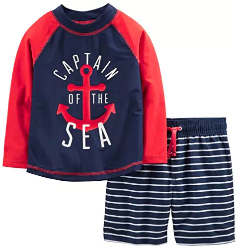 Simple Joys by Carter's Baby Jungen Swimsuit Trunk and Rashguard Rash-Guard-Set