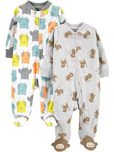 Carter's Baby Jungen Fleece Schlafanzug mit Füßen