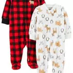 Simple Joys by Carter's Unisex Baby Schlafanzug aus Fleece mit Füßen