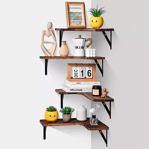 Sinceroduct Eckregal aus Holz – Rustikale Floating Shelves für jeden Raum