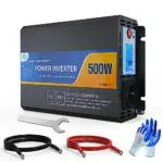 SJZSUNRUN Wechselrichter 12V auf 230V 500W mit LCD-Display und Europäischer Steckdose