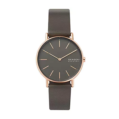 Skagen Damenuhr Signatur Lille, Zweizeiger Uhrwerk, 30mm Rose Gold Edelstahlgehäuse mit EdelstahlMeshband