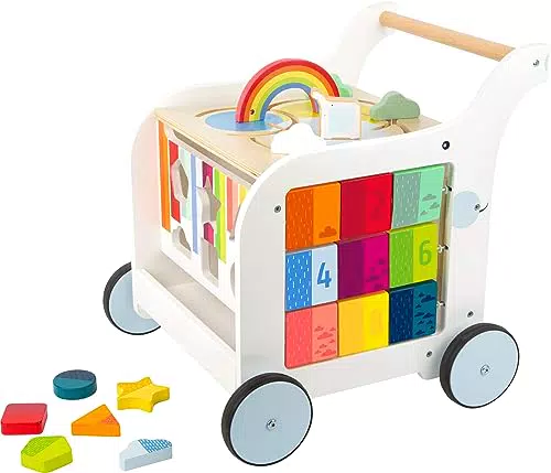 small foot Lauflernwagen Tukan aus Holz mit Bremssystem und vielseitigen Spielmöglichkeiten