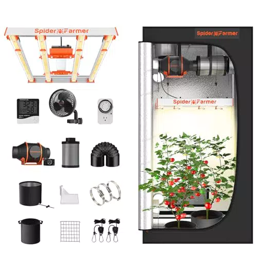 Spider Farmer Grow Box G3000 LED Pflanzenlampe Vollspektrum Grow Tent 90x90x180 cm