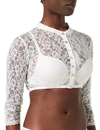 Damen Bluse von Stockerpoint - Trachtenbluse in Weiß