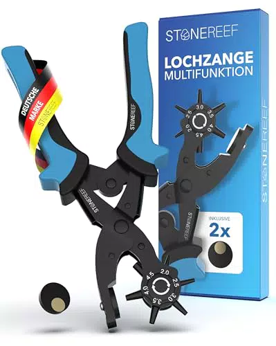 STONE REEF Lochzange für Leder mit Stanzunterlagen – Gürtel-Lochzange
