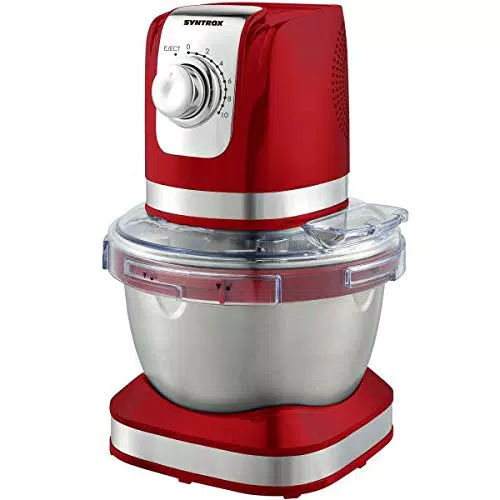 Syntrox Germany KM-600W Küchenmaschine mit Edelstahl-Behälter, 4 Liter