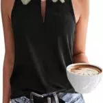 Tanmolo Damen Tank Top Ärmellos V-Ausschnitt Blusentop für den Sommer