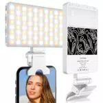 TeoTeeo Selfie Licht mit 80 LED, 3 Lichtmodi und 2000 mAh Akku für Vlogs und Make-up