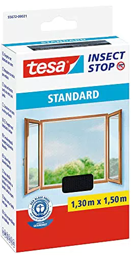 Tesa Fliegengitter Standard - Insektenschutz für Fenster - 1,3x1,5m