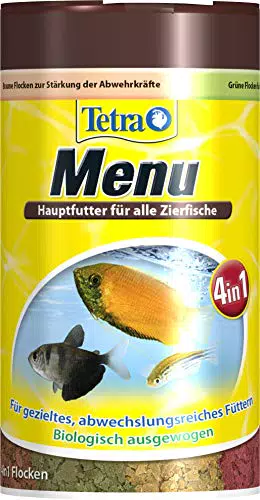 Tetra Min Menu Fischfutter - Hauptfuttermix mit 4 Spezialflocken für Zierfische