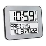 TFA Dostmann TimeLine Max Funk-Wanduhr 60.4512.54 mit Weckfunktion und Datum
