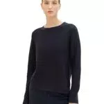 TOM TAILOR Damen Basic Strickpullover mit Struktur
