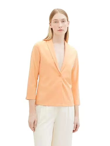 TOM TAILOR Damen Blazer Jacke Regular Fit mit 3/4-Arm