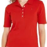 Tommy Hilfiger Damen Poloshirt Kurzarm 1985 Regular Fit Pique