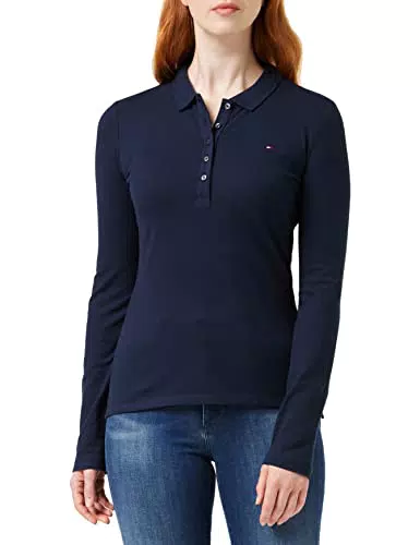 Tommy Hilfiger Damen Langarm Poloshirt Heritage Stretch