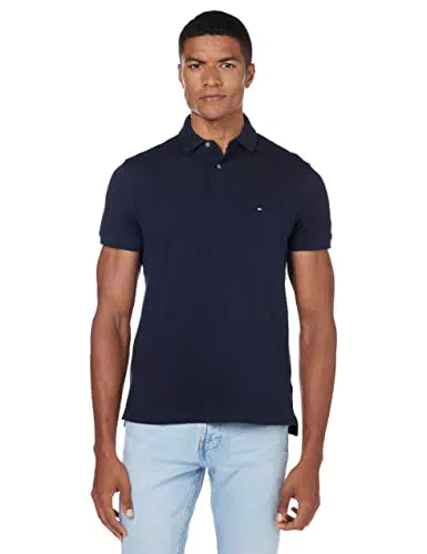 Tommy Hilfiger Herren Polo-Shirt 1985 Regular Fit Kurzarm - Rot
