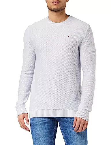 Tommy Jeans Herren Pullover Strickpullover, Silber,