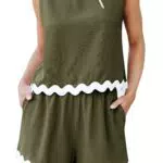Toplop Damen Zweiteiler Set: Elegantes Loungewear Outfit mit Crop Tanktop und Hosen
