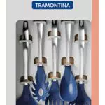 Tramontina Küchenhelfer Set aus Edelstahl – Servierlöffel, Schöpflöffel, Pfannenwender, Schaumlöffel, Spaghettilöffel