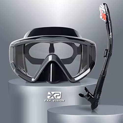 Pano Trockenschnorchel-Set mit Anti-Fog Schnorchelmaske für Erwachsene