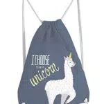 Lama Turnbeutel I Choose to be a Unicorn – Motiv auf der Vorderseite