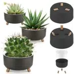 Uandu Blumentopf Set aus BPA-freiem Kunststoff für Zuhause – Pflanztöpfe und Übertopf