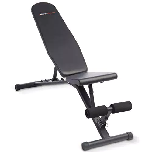 Ultrasport Hantelbank mit Rack für Bankdrücken und Sit-Ups - Schwarz