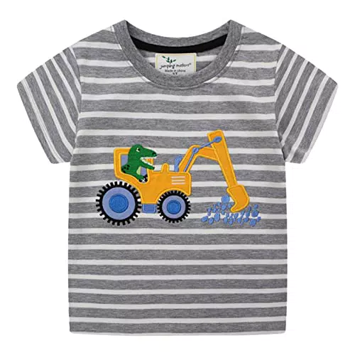 Baby T-Shirt Unisex aus Baumwolle mit süßem Tiermuster für Kinder von 1-7 Jahren