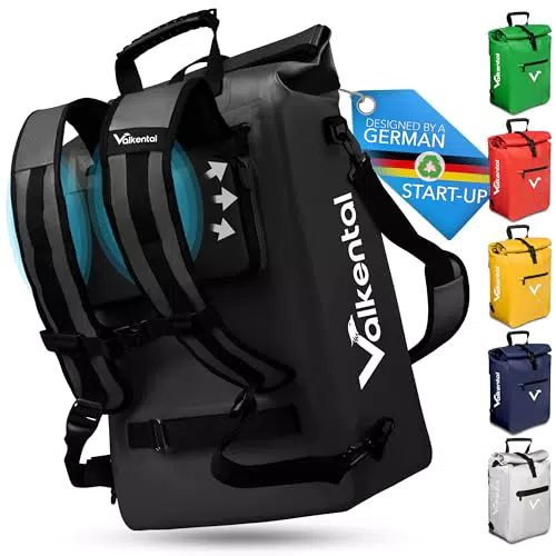 Valkental 3in1 Fahrradtasche - Wasserdicht, Reflektierend, Gepäckträgertasche, Rucksack