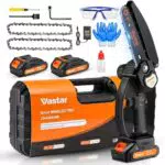 Vastar Mini Akku Kettensäge 6 Zoll, Einhand Elektro Astsäge mit Zubehör