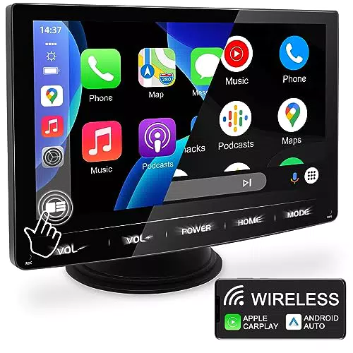 URVOLAX Wireless Carplay Monitor 7 Zoll HD IPS mit Bluetooth 5.0 und GPS