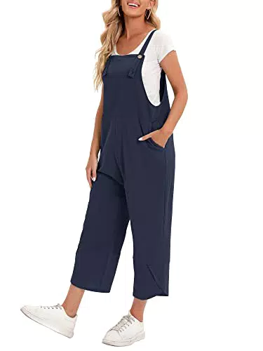 Versear Damen Latzhose mit Taschen, Verstellbare Träger, Lockerer Baggy Overall