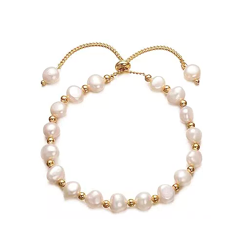 VISSEN Süßwasser Perlen Armband Damen, verstellbar, hypoallergen Schmuck
