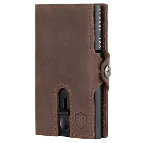 VON HEESEN Kreditkartenhülle Slim Wallet mit Münzfach und AirTag-Fach