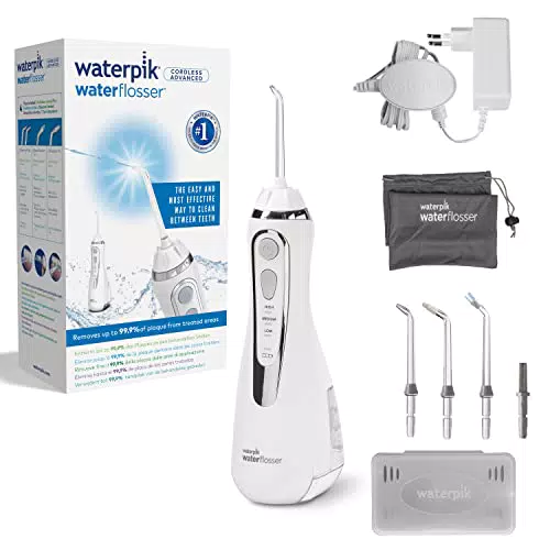 Waterpik Kabellose Munddusche Cordless Advanced mit 3 Druckeinstellungen und Induktionsladesystem