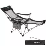 WEJOY Campingstuhl 2-in-1 Klappstuhl mit verstellbarer Rückenlehne und Fußstütze