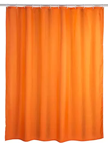 WENKO Anti-Schimmel Duschvorhang Weiß, Textil-Vorhang mit Antischimmel Effekt fürs Badezimmer