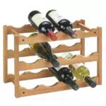 WENKO Weinregal Norway – Weinschrank für 12 Flaschen aus Walnussholz
