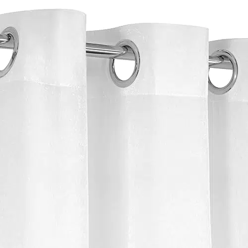 WOLTU Halbtransparente Voile Vorhänge mit Ösen für Wohnzimmer