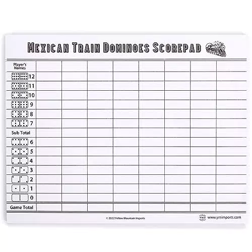Yellow Mountain Imports Mexican Train Dominospiele Punkteblock 50 Blatt