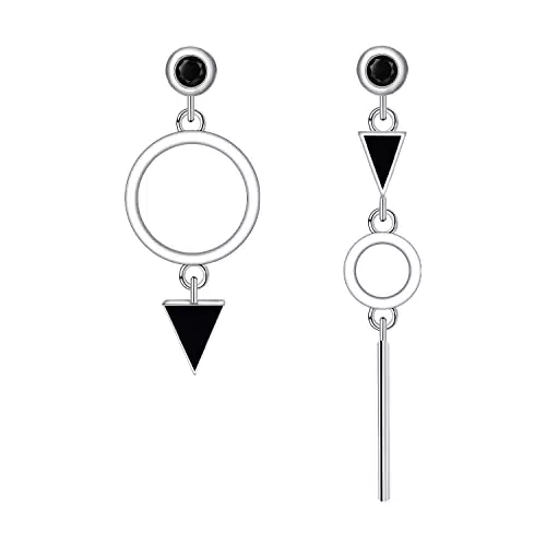 Yinsen 925 Sterling Silber Geometrische Halo Ohrringe für Mädchen
