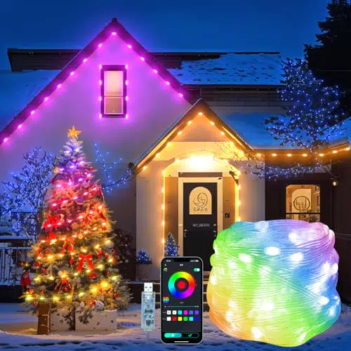 LED Lichterkette mit USB, APP Steuerung, Timer, wasserdicht für Innen und Außen