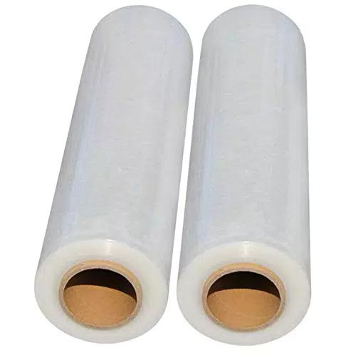 Stretchfolie Verpackungsfolie 23 Mikron für Umzüge - 2 Rollen transparent