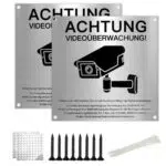 Schild Videoüberwachung mit DSGVO Hinweis, selbstklebend, 15x15cm