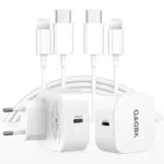 Apple Schnellladegerät 20 W USB C mit 1,5 m Kabel für iPhone 14/13/12/11 SE