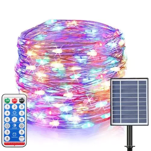 Solar Lichterkette Außen mit Fernbedienung und Timer – IP54 Wetterfest für Deko