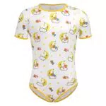 ABDL Body Männer Herren Overall Bodysuit Kurzarm T-Shirt Unterhemd Ouvert Body Sportbody Druckknöpfe im Schritt Karikatur Druckt Einteiler Jumpsuit Playsuit Unterwäsche Nachthemd Grün Frosch 2XL