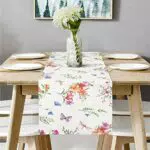 Alishomtll Blumen Tischläufer mit Schmetterling-Motiv für Esstisch und Küche