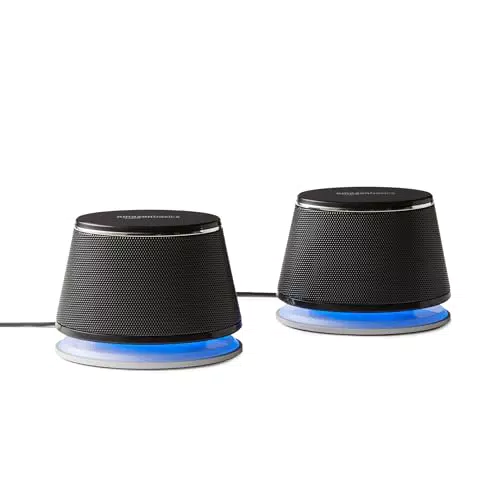 Amazon Basics Stereo 2.0 Lautsprecher für PC und Laptop mit AUX und USB